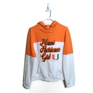 Women's Miami Hurricanes Girl Spell Out Hooded Sweatshirt Sz XLarge